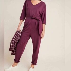 Anthropologie Sutton Ponte maroon  jumpsuit. Size xs